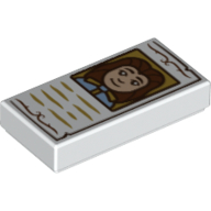 Tile 1 × 2 with Letter, Female Girl, Paper print Weiß