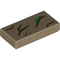 Tile 1 × 2 with Tree Bark Print Dark Tan