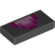 Tile 1 × 2 with Purple, Bright Pink Squares (Minecraft) Schwarz