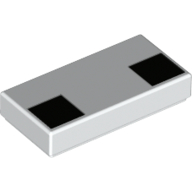 Tile 1 × 2 with 2 Black Squares print White