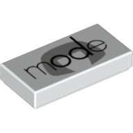 Tile 1 × 2 with 'mode' and Edna Mode Silhouette Print Weiß