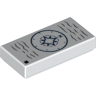 Tile 1 × 2 with Compass Print Weiß