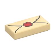 Tile 1 × 2 with Letter, Red Seal print