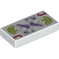 Tile 1 × 2 with Joker Playing Card Print White