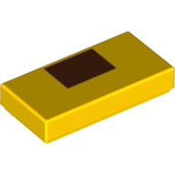 Tile 1 × 2 with Brown Square Print Yellow