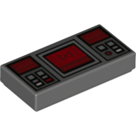 Tile 1 × 2 with Controls print Dunkelblaugrau
