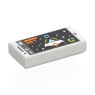 Tile 1 × 2 with Phone Screen, Video Game, Space Ship, Lime Blasters, Space print White