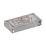 Tile 1 × 2 with Pigsy Menu, Mandarin 'Supreme Delicious' print Trans-Clear