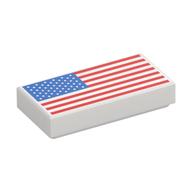 Tile 1 × 2 with US Flag print