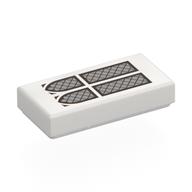 Tile 1 × 2 with 2 Silver Arched Windows print White