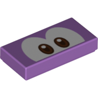 Tile 1 × 2 with Brown Eyes (Urchin) Print Medium Lavender