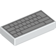 Tile 1 × 2 with Computer Keyboard with No Letters Print Weiß