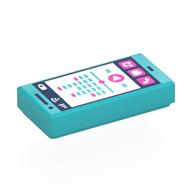 Tile 1 × 2 with Smart Phone, Phone, Speech Bubble, Note, Play Button, Signal Strength and Battery Level Print
