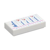 Tile 1 × 2 with Medium Blue Checklist print