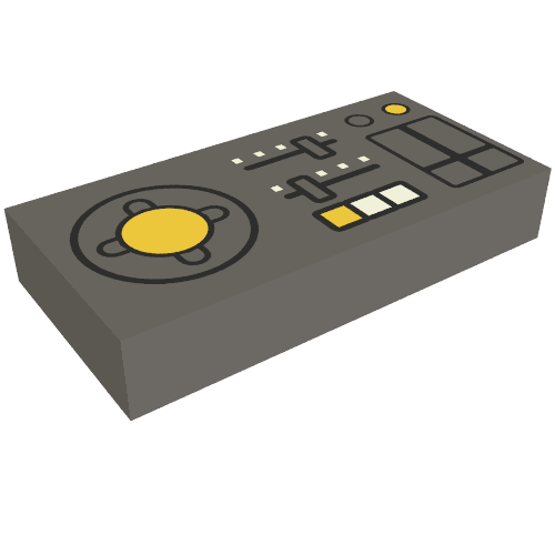 Tile 1 × 2 with Controls, Slides, Joystick print Dark Bluish Gray