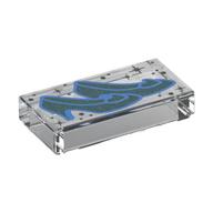 Tile 1 × 2 with Sand Blue Shoes print Trans-Clear