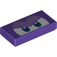 Tile 1 × 2 with Angry Blue Eyes (Spiny Cheep Cheep) Print Dark Purple