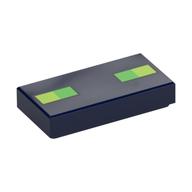 Tile 1 × 2 with Pixelated Face / Lime/Green Squares Print