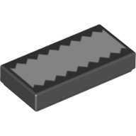 Tile 1 × 2 with White Shape with ZigZag Line print Schwarz