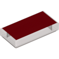 Tile 1 × 2 with Red Print Trans-Brown
