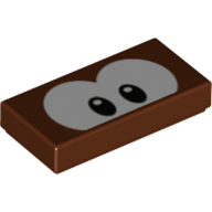 Tile 1 × 2 with White Eyes print Reddish Brown