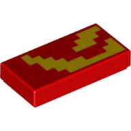 Tile 1 × 2 with Yellow Pixels print Rot