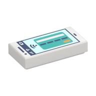 Tile 1 × 2 with Smart Phone, Dark Turquoise Street print