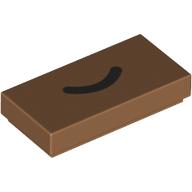 Tile 1 × 2 with Black Half Circle / Mouth print Medium Nougat
