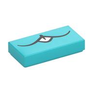 Tile 1 × 2 with Rabbit Mouth print Medium Azure