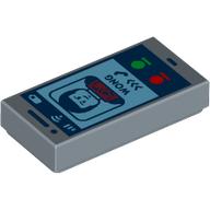 Tile 1 × 2 with Smart Phone, 'WONG' Calling print Sandblau
