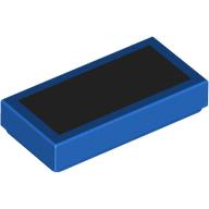 Tile 1 × 2 with Black Surface print Blue