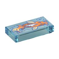 Tile 1 × 2 with Orange Fish (Koi) Print