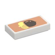 Tile 1 × 2 with Acorn on Nougat Background print White