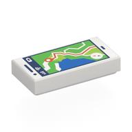 Tile 1 × 2 with Smart Phone, Navigation Screen print in Weiß