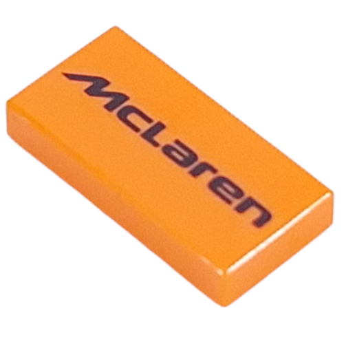 Tile 1 × 2 with Black 'McLaren' print Orange