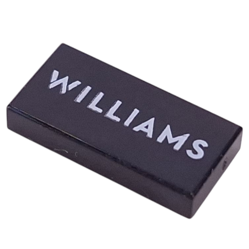 Tile 1 × 2 with White 'WILLIAMS' print Black