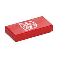Tile 1 × 2 with White Autotron Symbol print Rot