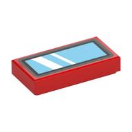 Tile 1 × 2 with Bright Light Blue Windows/Mirror, Silver/Black Border print Rot
