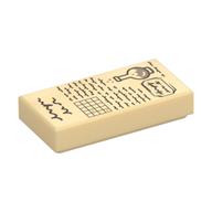 Tile 1 × 2 with Parchment, Flask, Notes print