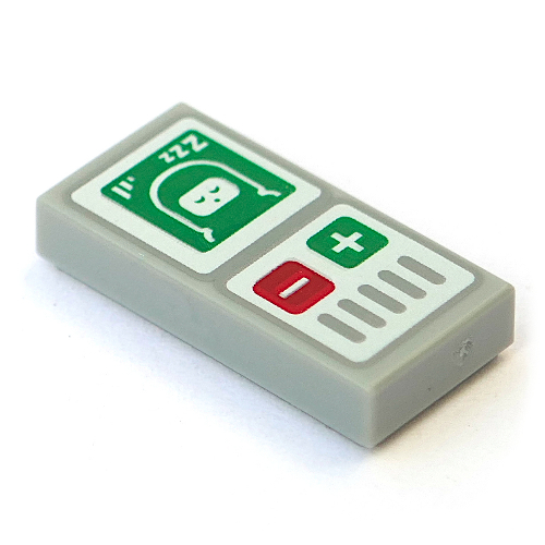 Tile 1 × 2 with Sleeping Classic Space Baby, Red/Green Buttons print Hellblaugrau