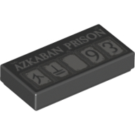 Tile 1 × 2 with 'Azkaban Prison', Runes and '93' on Squares print Schwarz
