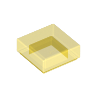 Tile 1 × 1 with Groove Trans-Yellow
