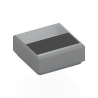 Tile 1 × 1 with Black Rectangle print Hellblaugrau