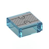 Tile 1 × 1 with Silver Paneling print Transparent-Hellblau