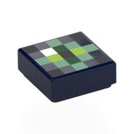 Tile 1 × 1 with Pixelated Eye of Ender print Dark Blue