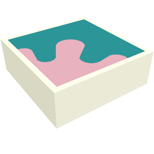 Tile 1 × 1 with Dark Turquoise/Bright Pink Shapes/Splatter print Weiß