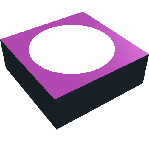 Tile 1 × 1 with Purple Top and White Circle Print Black