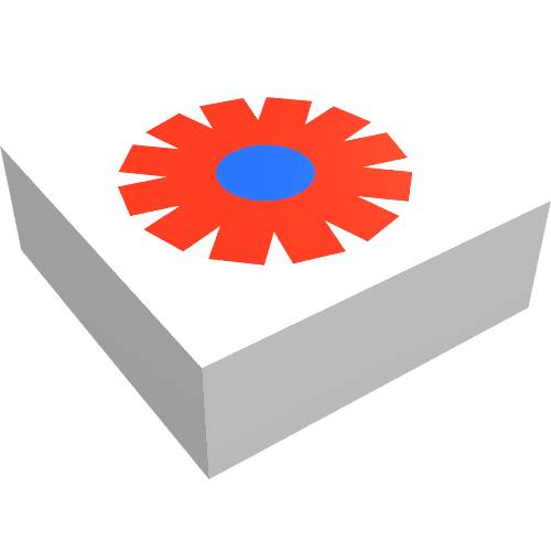 Tile 1 × 1 with Red/Blue Flower Print White