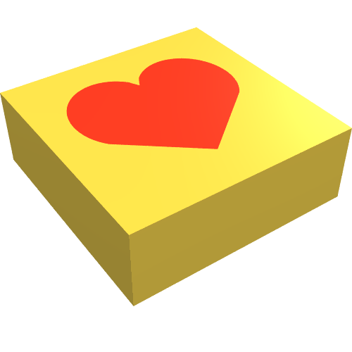 Tile 1 × 1 with Red Heart Print Scala Jewelry Yellow