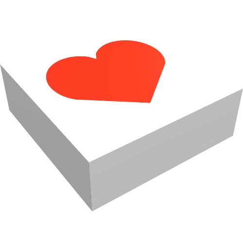 Tile 1 × 1 with Red Heart Print Scala Jewelry White